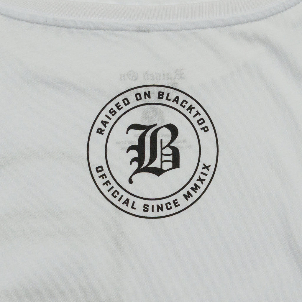 Raised On Blacktop® VINTAGE WASH CUT-OFF TANK - White