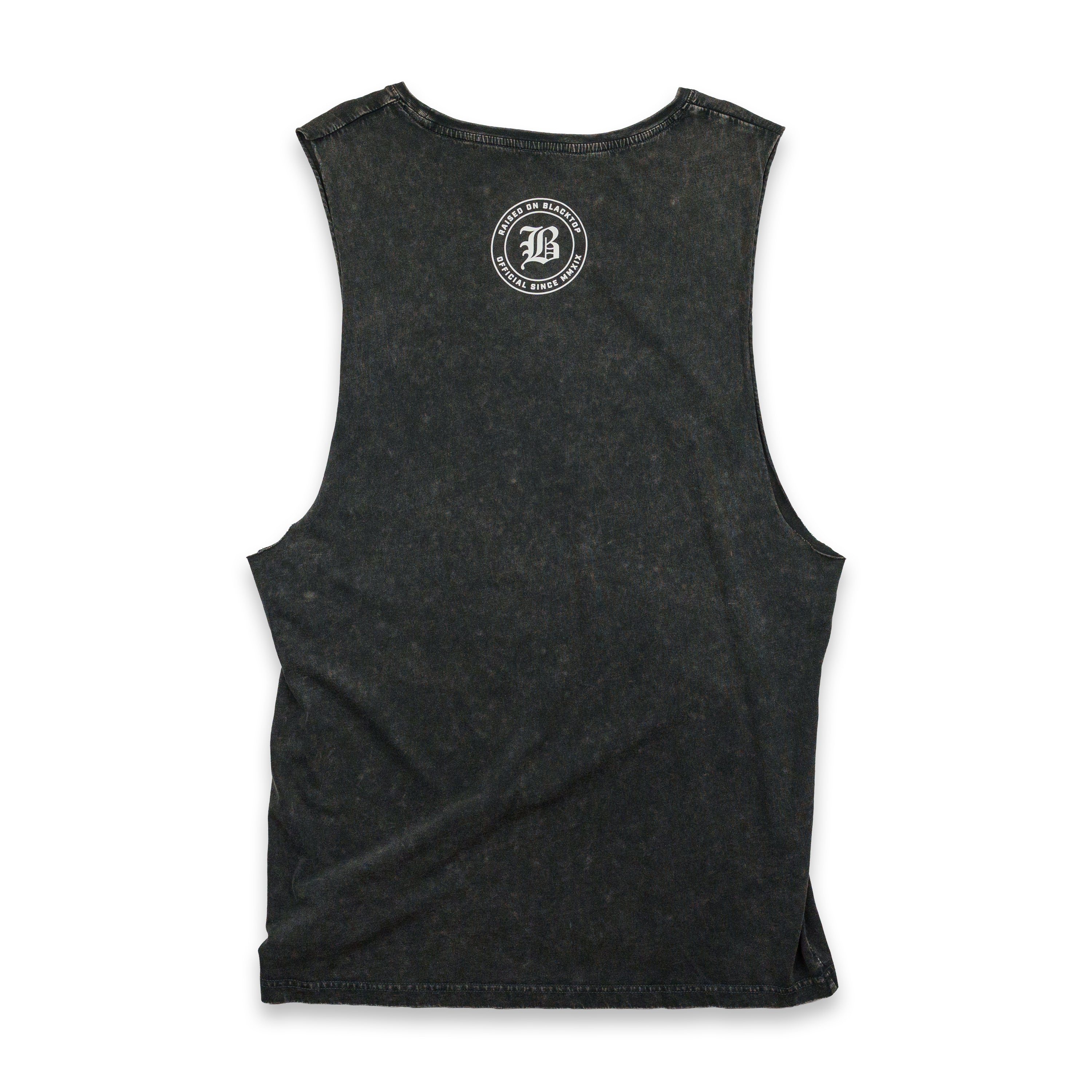 Raised On Blacktop® VINTAGE WASH CUT-OFF TANK - Grey Secondary image