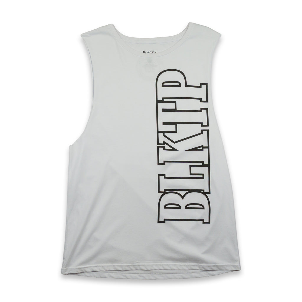 Raised On Blacktop® VINTAGE WASH CUT-OFF TANK - White