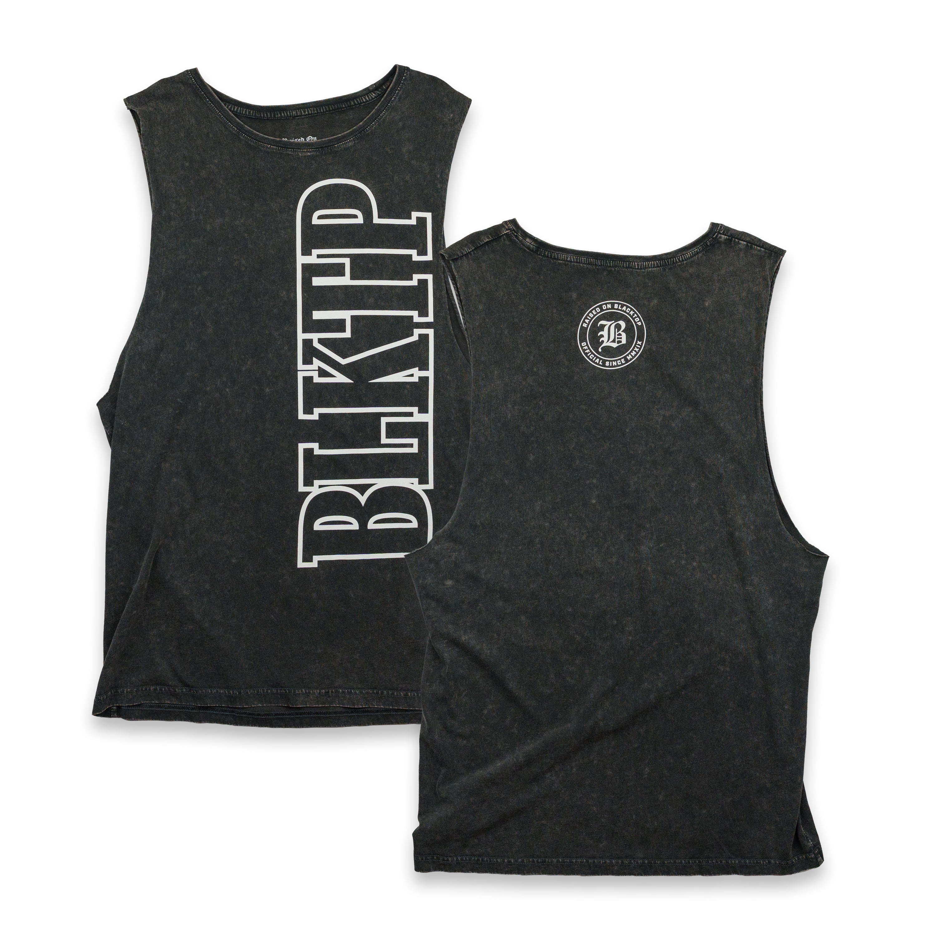Raised On Blacktop® VINTAGE WASH CUT-OFF TANK - Grey
