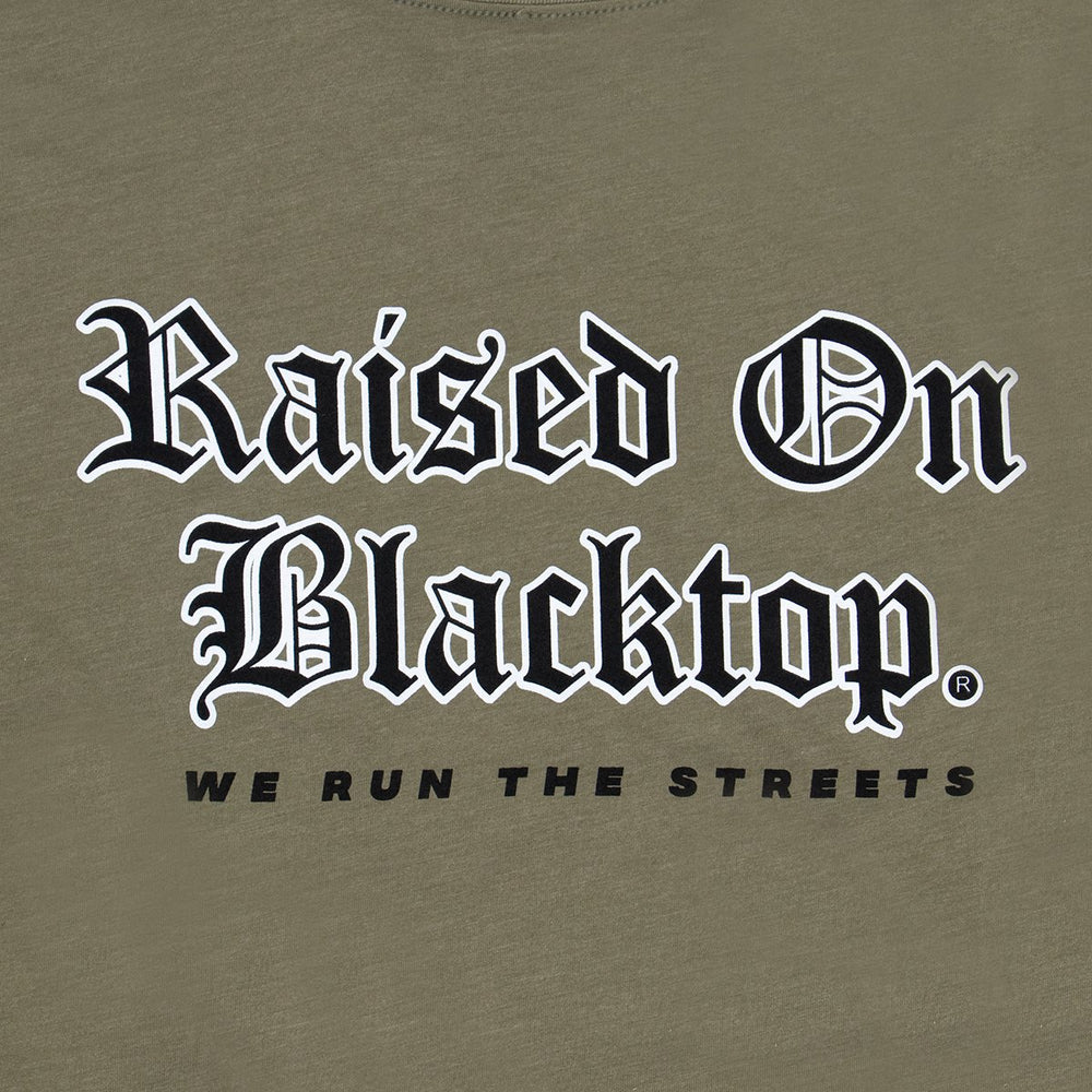 Raised on Blacktop Unisex Tee - Light Olive - Raised On Blacktop