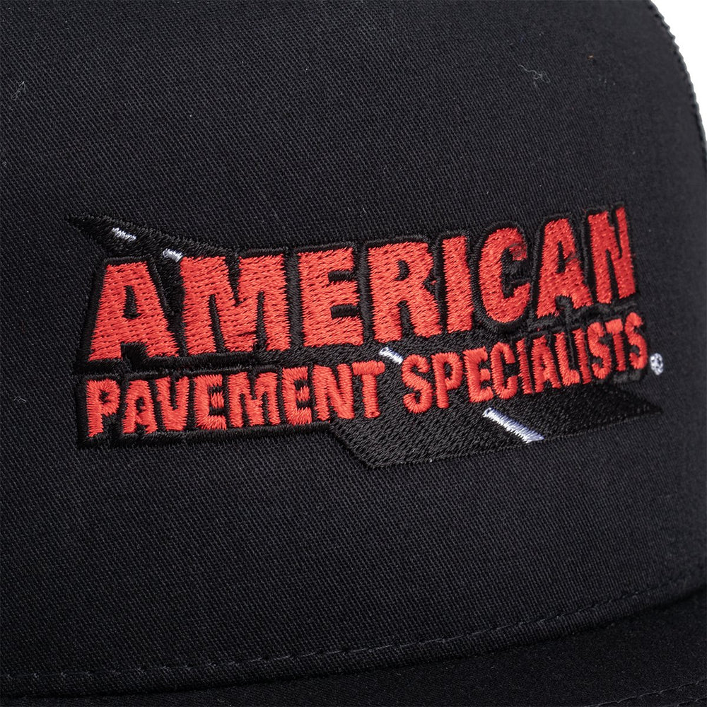 
                  
                    ROB-044 | American Pavement Trucker Cap - Black - Raised On Blacktop
                  
                