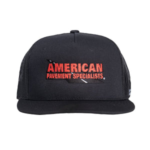 
                  
                    ROB-044 | American Pavement Trucker Cap - Black - Raised On Blacktop
                  
                