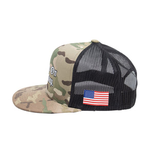 
                  
                    ROB-055 | ROB Multicam Snapback Trucker - Raised On Blacktop
                  
                