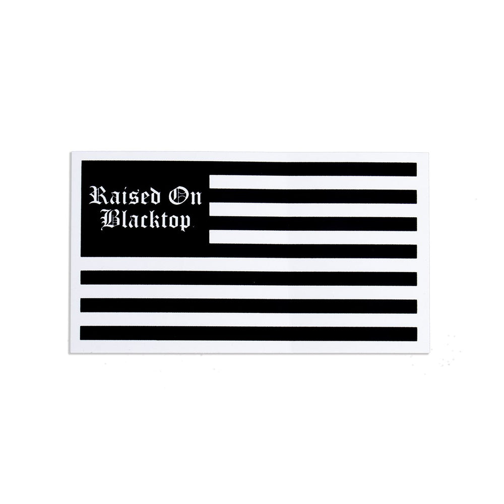 ROB B/W Horizontal Flag Sticker - Raised On Blacktop