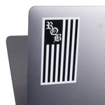 ROB B/W Vertical Flag Sticker - Raised On Blacktop