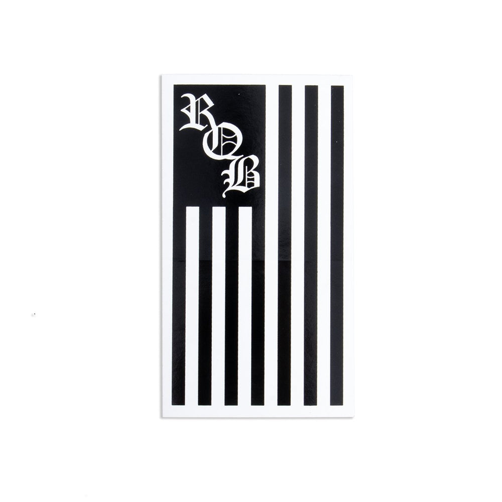 ROB B/W Vertical Flag Sticker - Raised On Blacktop
