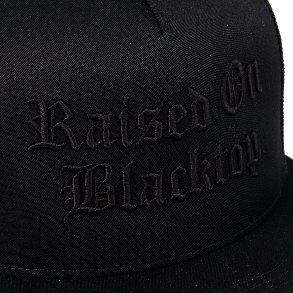 
                  
                    ROB Flatbill Trucker Cap - Black - Raised On Blacktop
                  
                